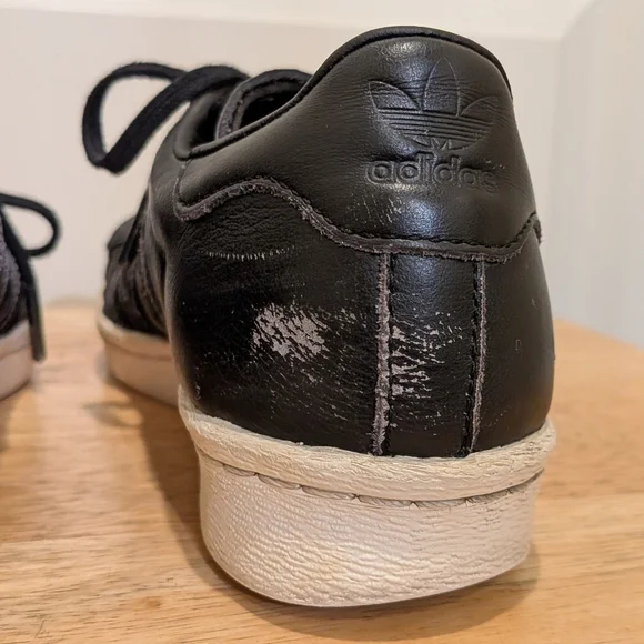 GUC Adidas Originals Superstar 6.5 Black and Silver Metal Toe Sneakers - Picture 12 of 13